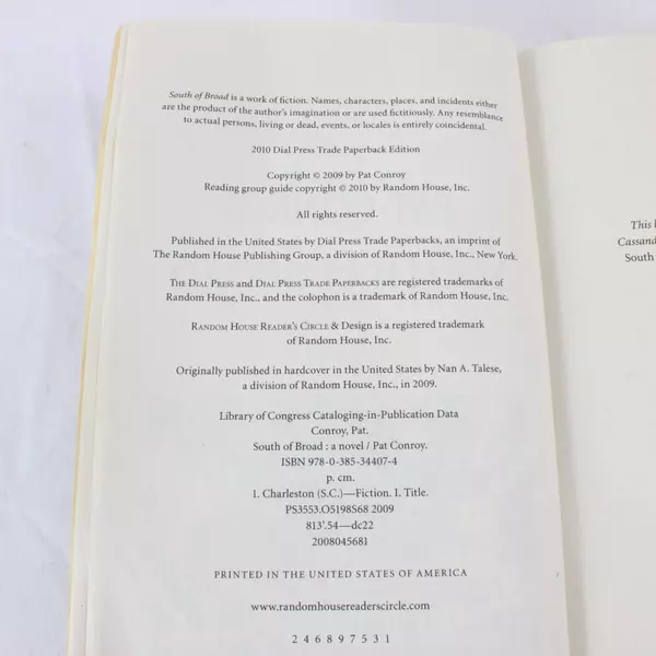 South of Broad by Pat Conroy Novel Good Pre-Owned Condition 