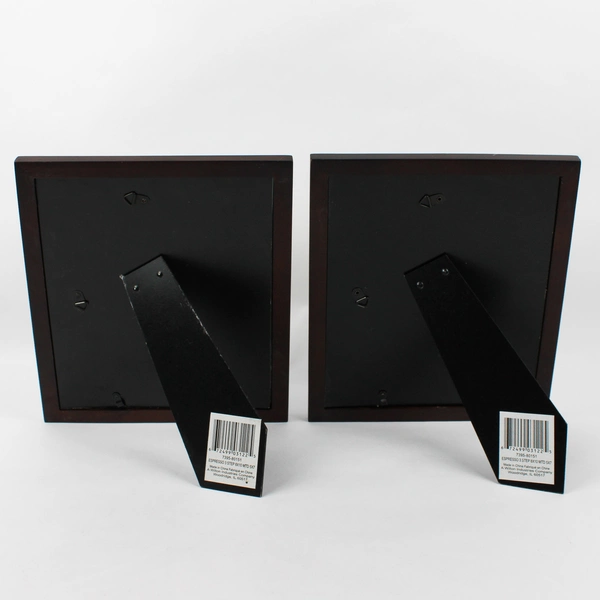 Set of 2 Espresso Brown 8" x 10" Desktop Picture Frames FLAWED