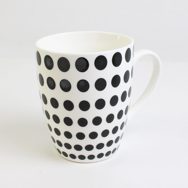 Lot of 2 Maxwell Williams Speckle Black Polka Dot Coffee Mugs