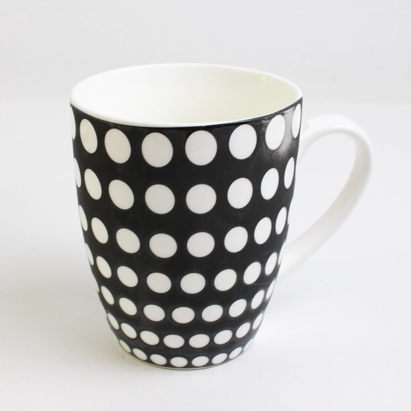 Lot of 2 Maxwell Williams Speckle Black Polka Dot Coffee Mugs