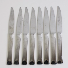 Lot of 8 Oneida Mod Solid Steak Knives Serrated Stainless Steel Glossy Finish