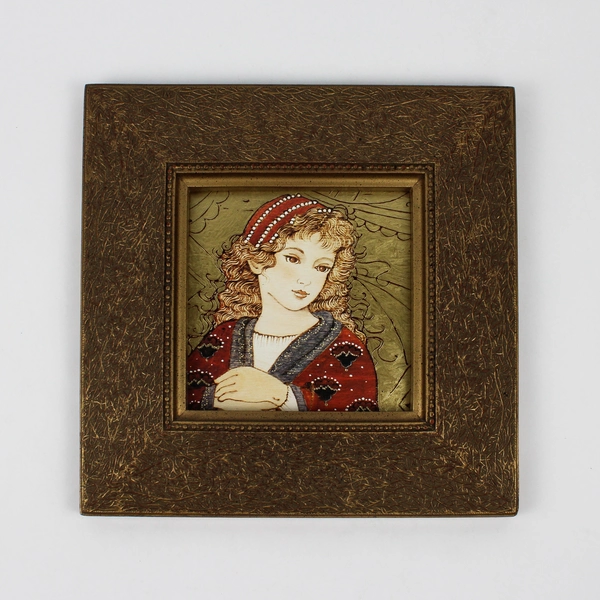 Vintage Bombay Company Florentine Girl II Framed Handcrafted Print