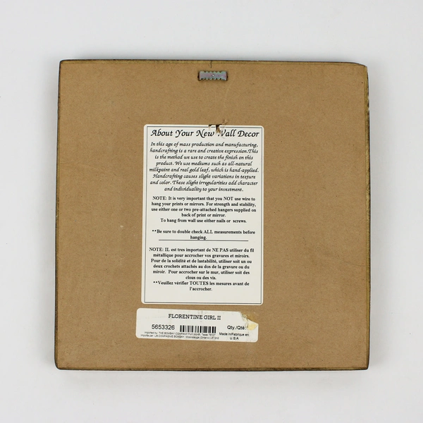 Vintage Bombay Company Florentine Girl II Framed Handcrafted Print