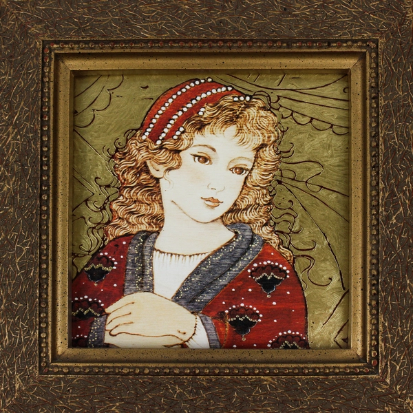 Vintage Bombay Company Florentine Girl II Framed Handcrafted Print