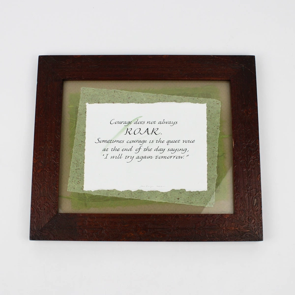 Courage Does Not Always Roar Wood Framed Quote 10.5" x 12.5"