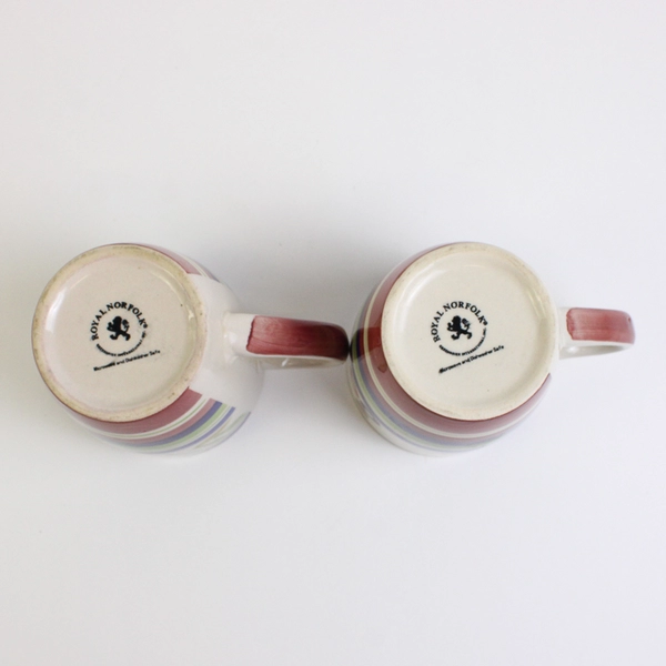 Lot of 2 Royal Norfolk Olive Pattern Coffee Tea Cups Mugs