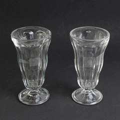2 Anchor Hocking Glass Fountainware Clear Soda Sundae Tumblers Glasses 6 7/8"