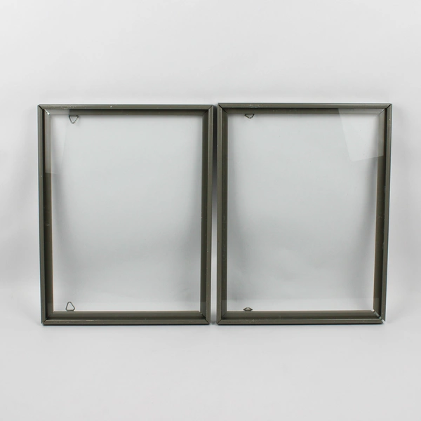 Set of 2 Vintage Gray Metal Picture Frames 10" x 13"