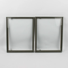 Set of 2 Vintage Gray Metal Picture Frames 10" x 13"