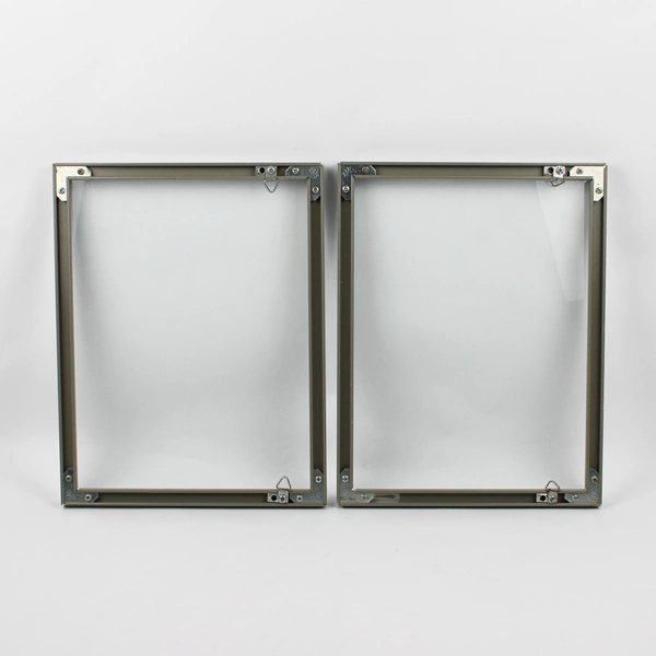 Set of 2 Vintage Gray Metal Picture Frames 10" x 13"