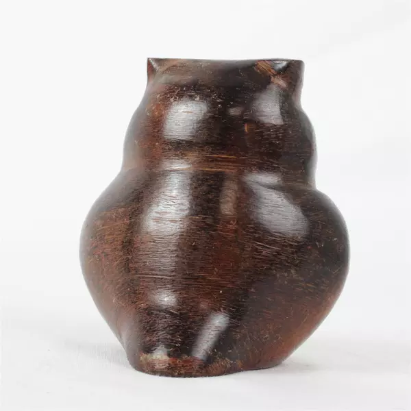 Mini Ceramic Owl Figurine Painted Wood Design 3.5 Inch Collectible Decor