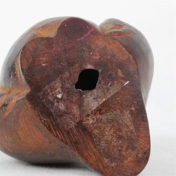 Mini Ceramic Owl Figurine Painted Wood Design 3.5 Inch Collectible Decor