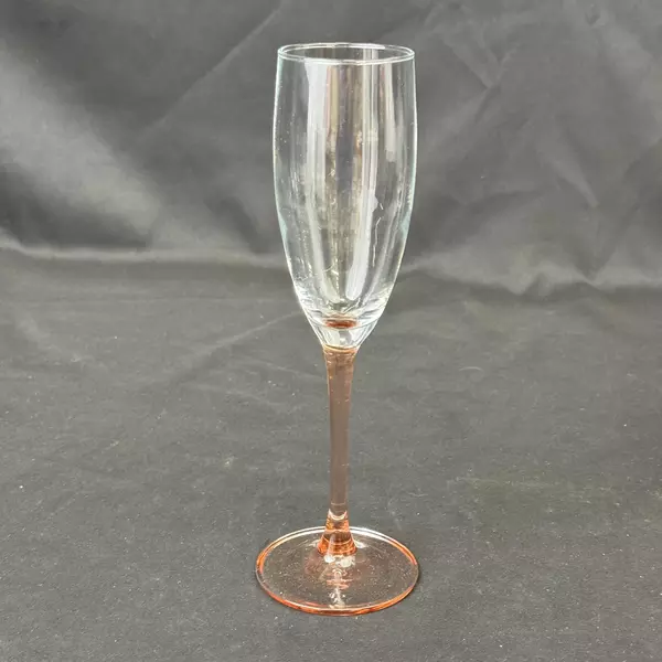 Single Elegant Rose Champagne Flutes Pink Base Glass