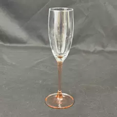 Single Elegant Rose Champagne Flutes Pink Base Glass