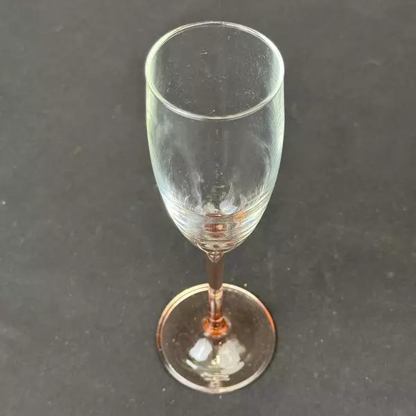 Single Elegant Rose Champagne Flutes Pink Base Glass