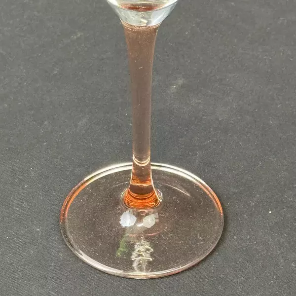 Single Elegant Rose Champagne Flutes Pink Base Glass