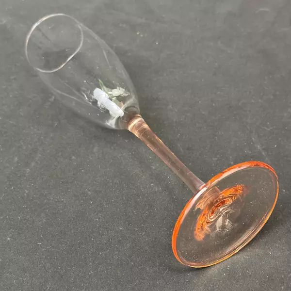 Single Elegant Rose Champagne Flutes Pink Base Glass