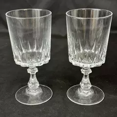 2 French Cristal D’Arques Durand White Wine Louvre Glasses Crystal 5.25”