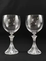 Set of 2 Mikasa The Ritz Water Goblets 7 Inch Clear Glass Elegant Wine Cup