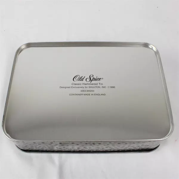 Vintage 1990 Old Spice Classic Hammered Tin Shulton England Collectible