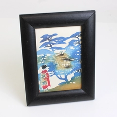 Framed 4" x 6" Multicolor Japanese Postcard Home Decor