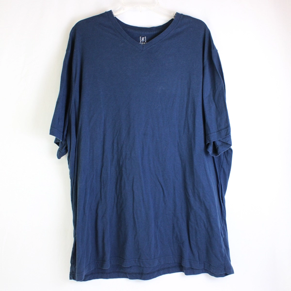 George Navy Blue Short-Sleeve V-Neck T-Shirt Men's Size 3XL 54-56