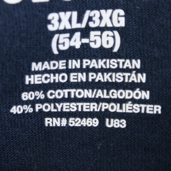 George Navy Blue Short-Sleeve V-Neck T-Shirt Men's Size 3XL 54-56