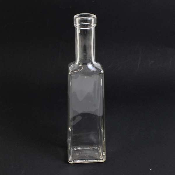 Lot of 3 Glass Bottles Bud Vases Square Tall Decorative Jars 9.5"