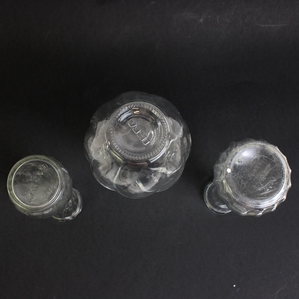 Lot of 3 Swirled Glass Bud Vases Decoration Clear Textured