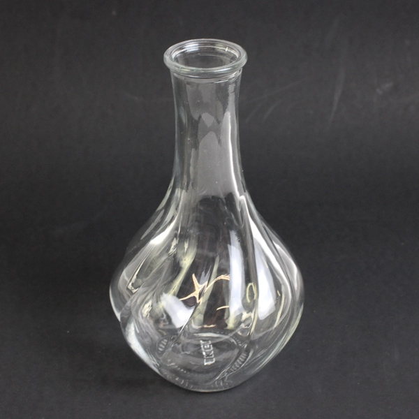 Lot of 3 Swirled Glass Bud Vases Decoration Clear Textured