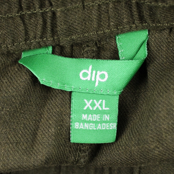dip Women's XXL Dark Green Cuffed Linen Pants
