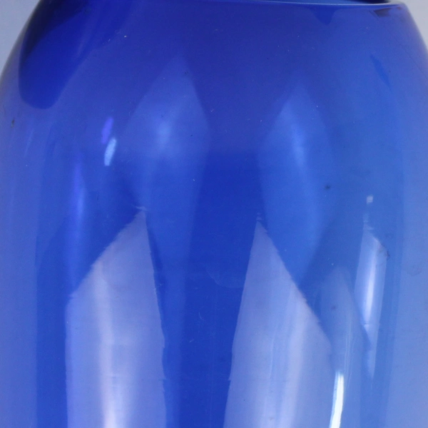 Hand Blown Cobalt Blue Glass Bud Vase 8" Controlled Bubble Base