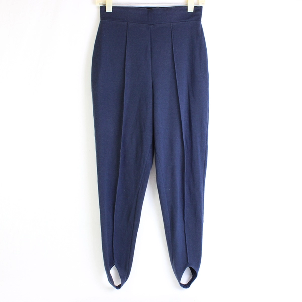 Metropolitan Women's M Petite Blue Dance Leggings with Foot Loop