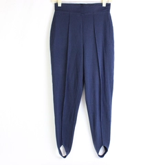 Metropolitan Women's M Petite Blue Dance Leggings with Foot Loop