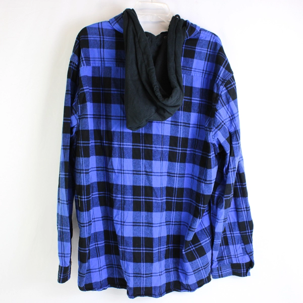 Original Use Men's XXL Blue Plaid Jacket with Removable Hood