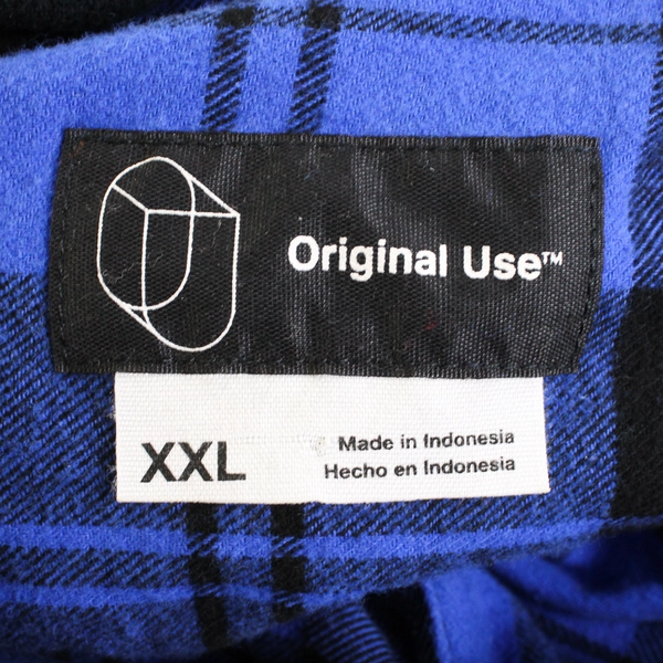 Original Use Men's XXL Blue Plaid Jacket with Removable Hood