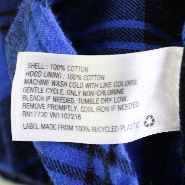 Original Use Men's XXL Blue Plaid Jacket with Removable Hood