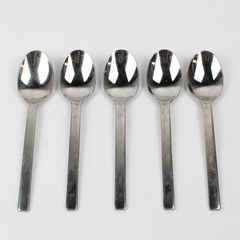 Lot of 5 Splendide Simplicity Oval Soup Spoons Stainless Steel 