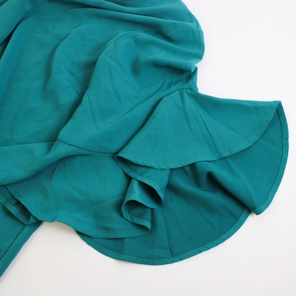 Chelsea28 Women's M Teal Ruffle Pull-Over Dress