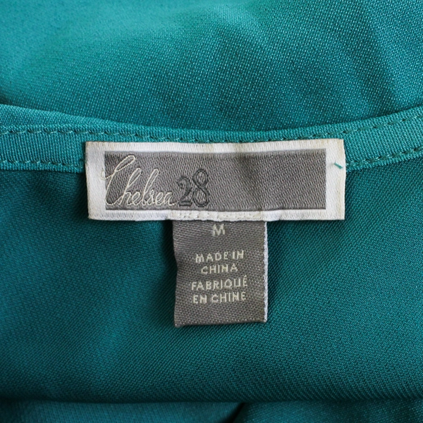 Chelsea28 Women's M Teal Ruffle Pull-Over Dress