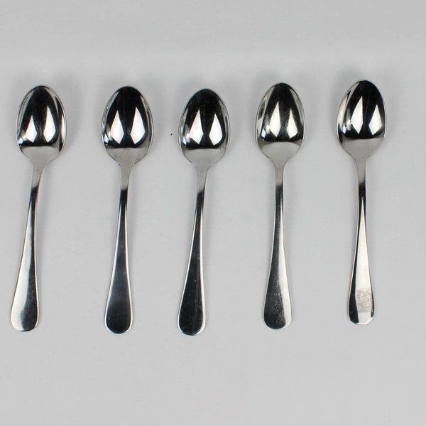 Set of 5 Splendide Cirrus Place Oval Spoons Stainless Steel Glossy Finish