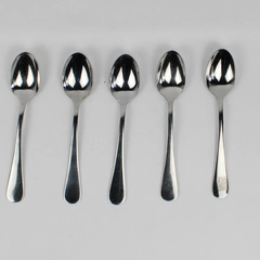 Set of 5 Splendide Cirrus Place Oval Spoons Stainless Steel Glossy Finish