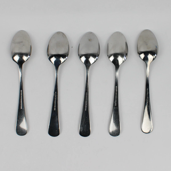 Set of 5 Splendide Cirrus Place Oval Spoons Stainless Steel Glossy Finish