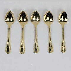 Lot of 5 Towle Gold Electroplated Bateman Teaspoons Glossy Finish