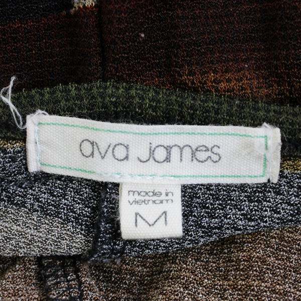 Ava James Women's M Cold Shoulder Multicolored Striped Shirt