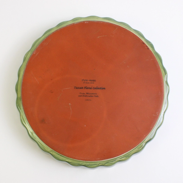 Style-Eyes Ceramic Tuscan Floral Collection Flan Dish 10x10"