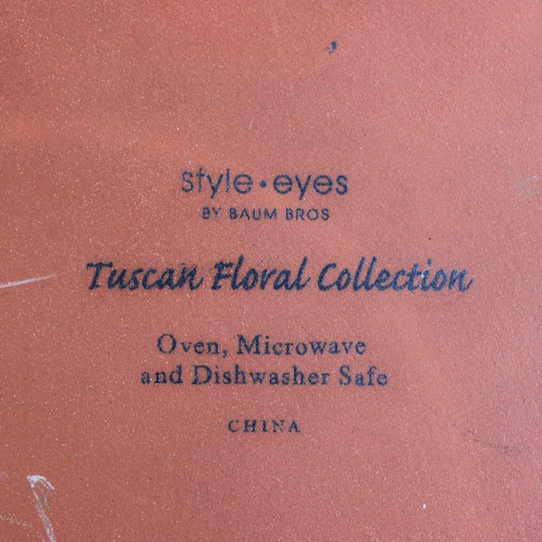 Style-Eyes Ceramic Tuscan Floral Collection Flan Dish 10x10"