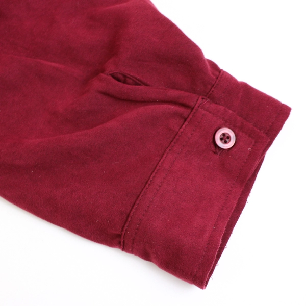 White Stag Women's 3X Red Faux Velvet Button Up Long Sleeve Shirt