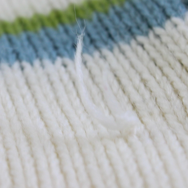 Blue Ink Women's M Striped Cream Cable Knit Sweater