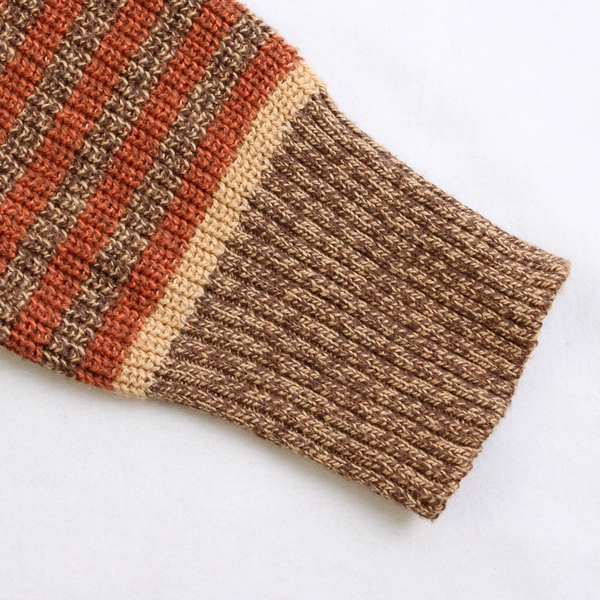 prAna Women's S Orange/Brown Striped Knitted Sweater